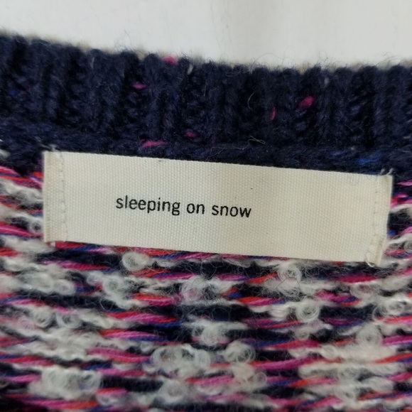 ANTHROPOLOGIE Fair Isle Sleeping On Snow Poncho Cape Style Sweater M Like New - Picture 14 of 16